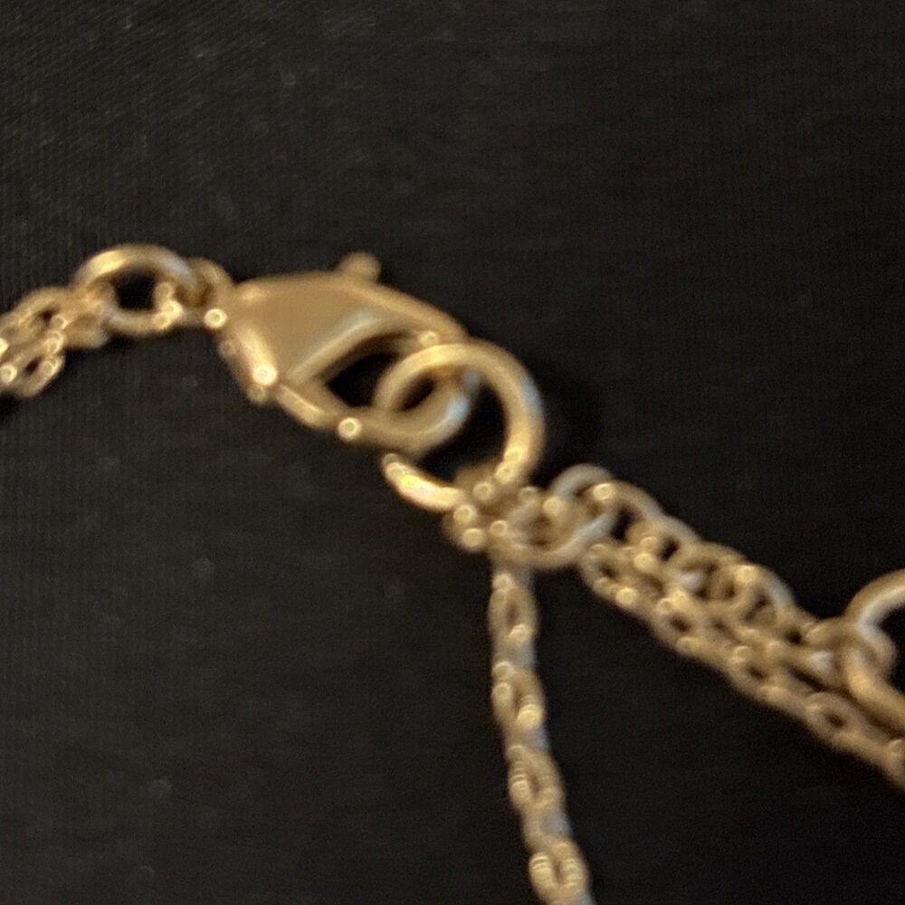 Jade & Jasper Brand Signed Goldtone Delicate Double Strand Necklace 15.5 Inches - Picture 5 of 8